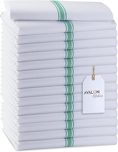 Avalon - Juego de 15 paños de cocina de lino suave y absorbente, 15 x 25 pulgadas, 100 % algodón, toallas de cocina, paños de cocina, paños de