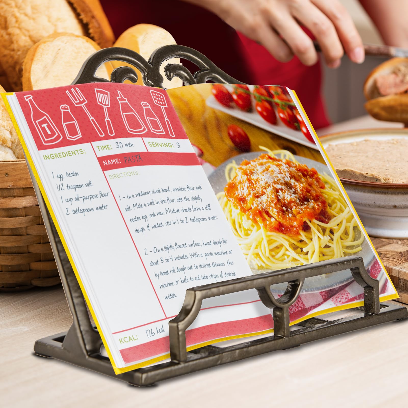 Amazon | ヴィンテージ料理本スタンド 鋳鉄 装飾用金属製 料理本やiPad 