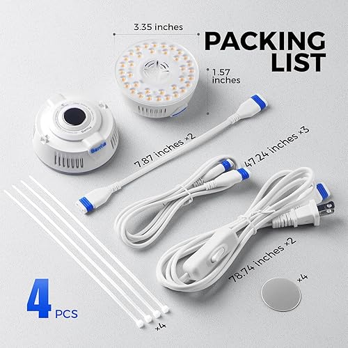 Miniatura 66 de Barrina Orbgrow OG09 Puck - Luz LED de cultivo con LED rojos de 660 nm, 18 W (2 x 9 W, equivalente a 270 vatios), luces de plantas para plantas