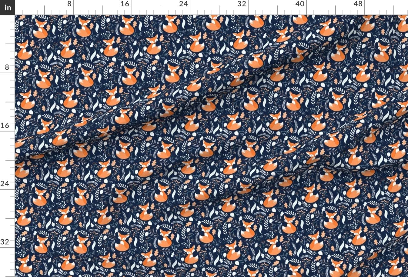 Spoonflower Fabric - Fox Foxes Navy Nursery Woodland Animals Kids Kids Room Animal Printed on Minky Fabric by The Yard - Sewing Baby Blankets Quilt Backing Plush