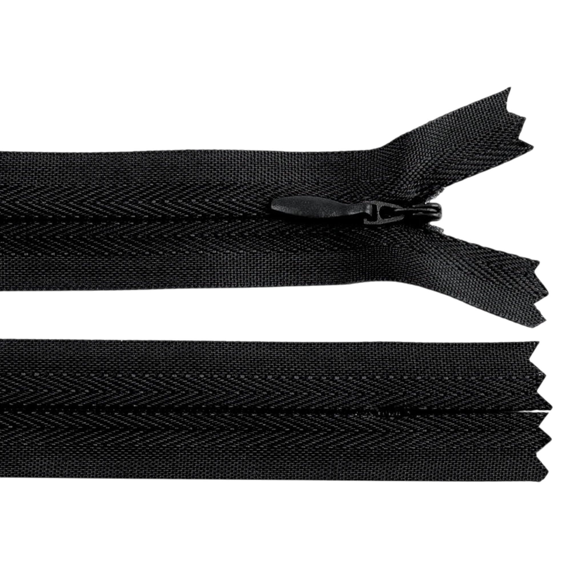 Fermeture Éclair Invisible 20 cm en Polyester Noir - 2x Cyclingcolors