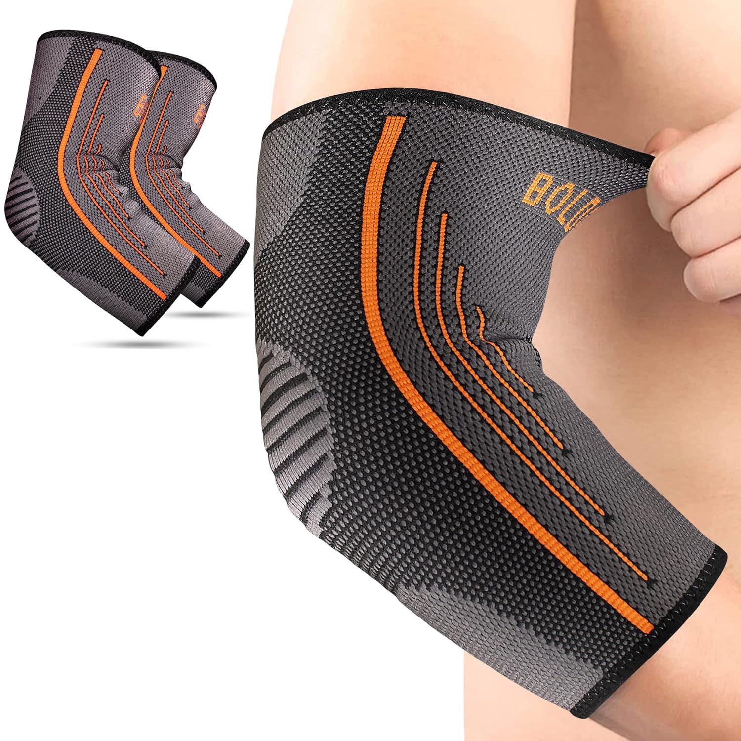 BoldfitNylon Elbow Support For Gym Elbow Band For Pain Relief Tennis Elbow Band For Men & Women Tennis Elbow Support For Badminton Cricket & Sports Elbow Sleeves/Elbow Guard/Elbow Brace/Elbow Cap- M