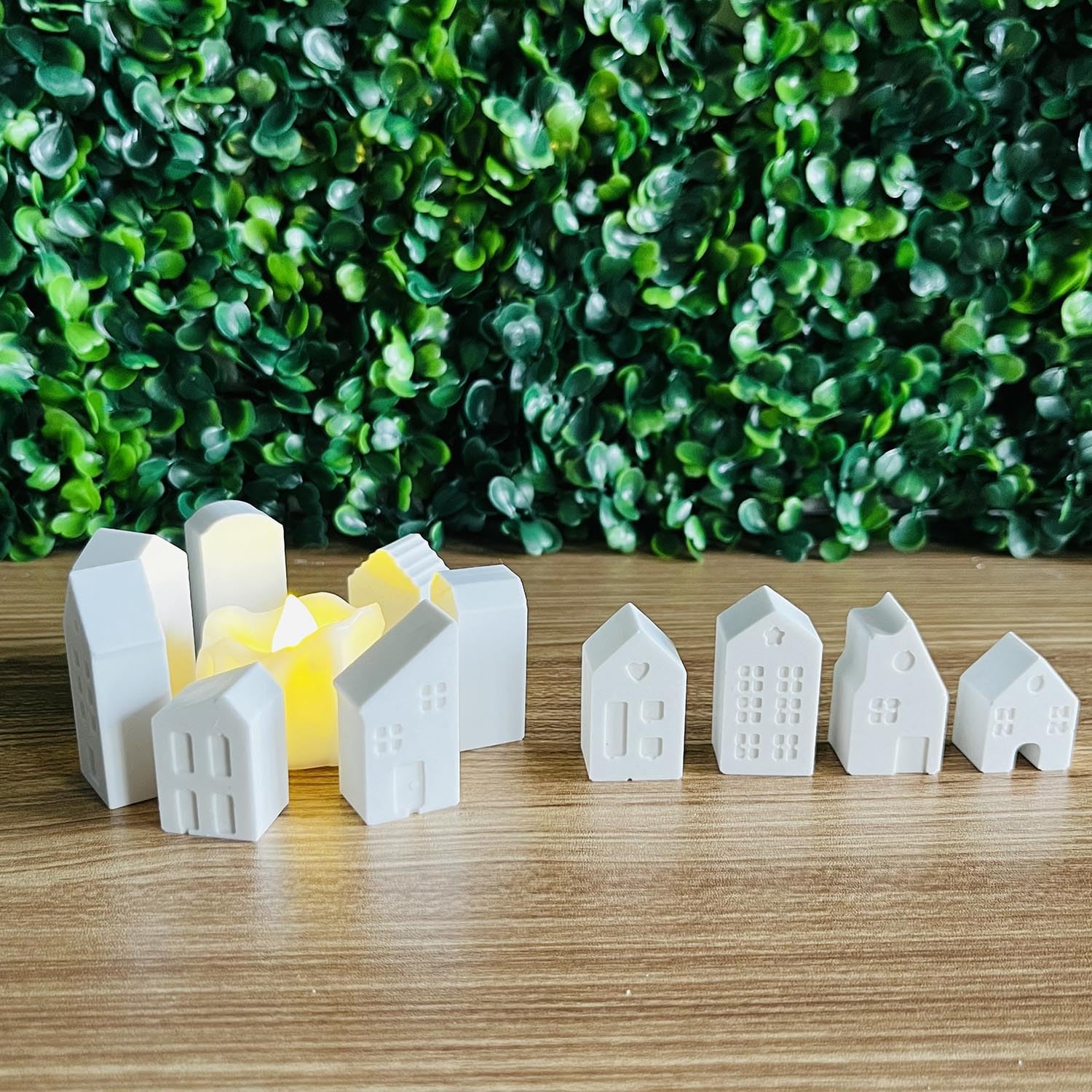 4-teiliges Silikon-Formen-Set Häuser – Für Kerzen, Gips, Beton & DIY-Deko