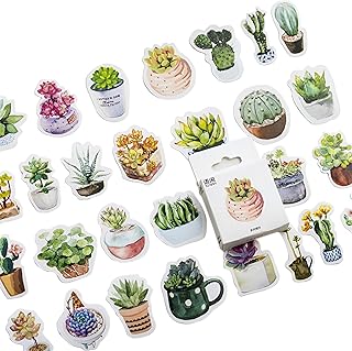 Small Succulent Sticker, 50 pcs, Green Plants Mini Size Laptop Stickers, Small Plants Scrapbooking Decals, Package Dimensions 1.7 x 1.7 x 0.4inch, 4.5 x 4.5 x 1.2 cm (Green)