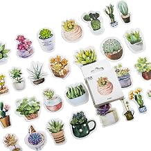 Small Succulent Sticker, 50 pcs, Green Plants Mini Size Laptop Stickers, Small Plants Scrapbooking Decals, Package Dimensions 1.7 x 1.7 x 0.4inch, 4.5 x 4.5 x 1.2 cm Green