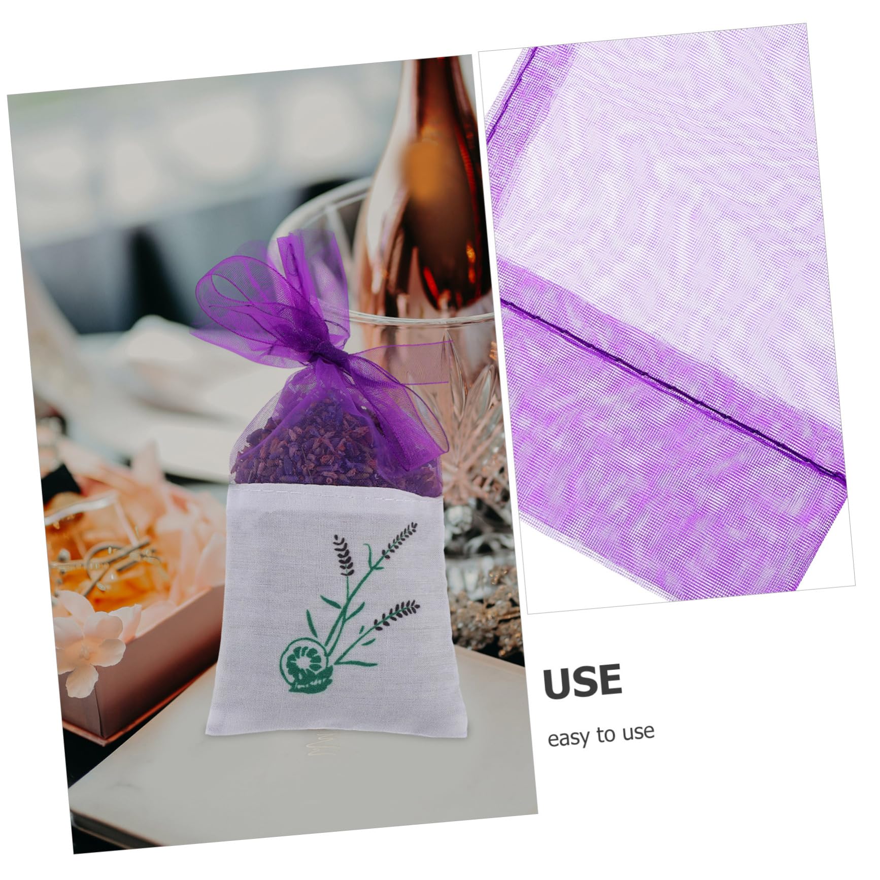 BESPORTBLE 20pezzi Sacchetti Di Lavanda in Organza e Cotone Sacchetti Profumati Per Guardaroba e Auto Regalo Coulisse Per Boccioli Di Lavanda e Caramelle