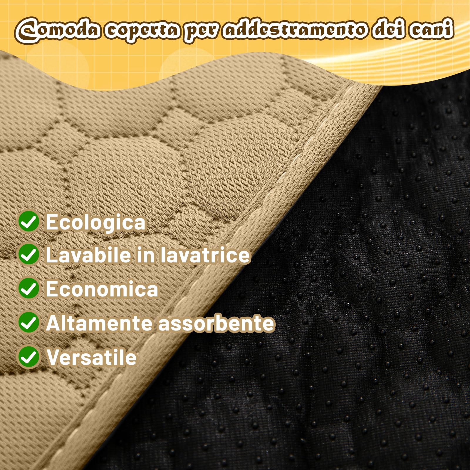 E-THOL Set di 2 tappetini da allenamento per cani e gatti, extra forti, assorbenti, impermeabili e antiscivolo, lavabili e riutilizzabili, per cuccioli e animali domestici (marrone, 150 x 90 cm)