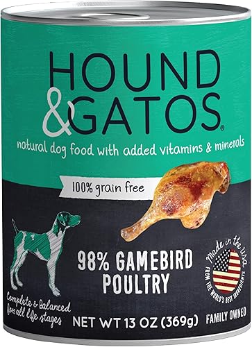 Hound & Gatos Alimento hĂşmedo para perros, 98% aves de corral, caja de 12, latas de 13 onzas Hound & Gatos Alimento hĂşmedo para perros, 98% aves de corral, caja de 12, latas de 13 onzas