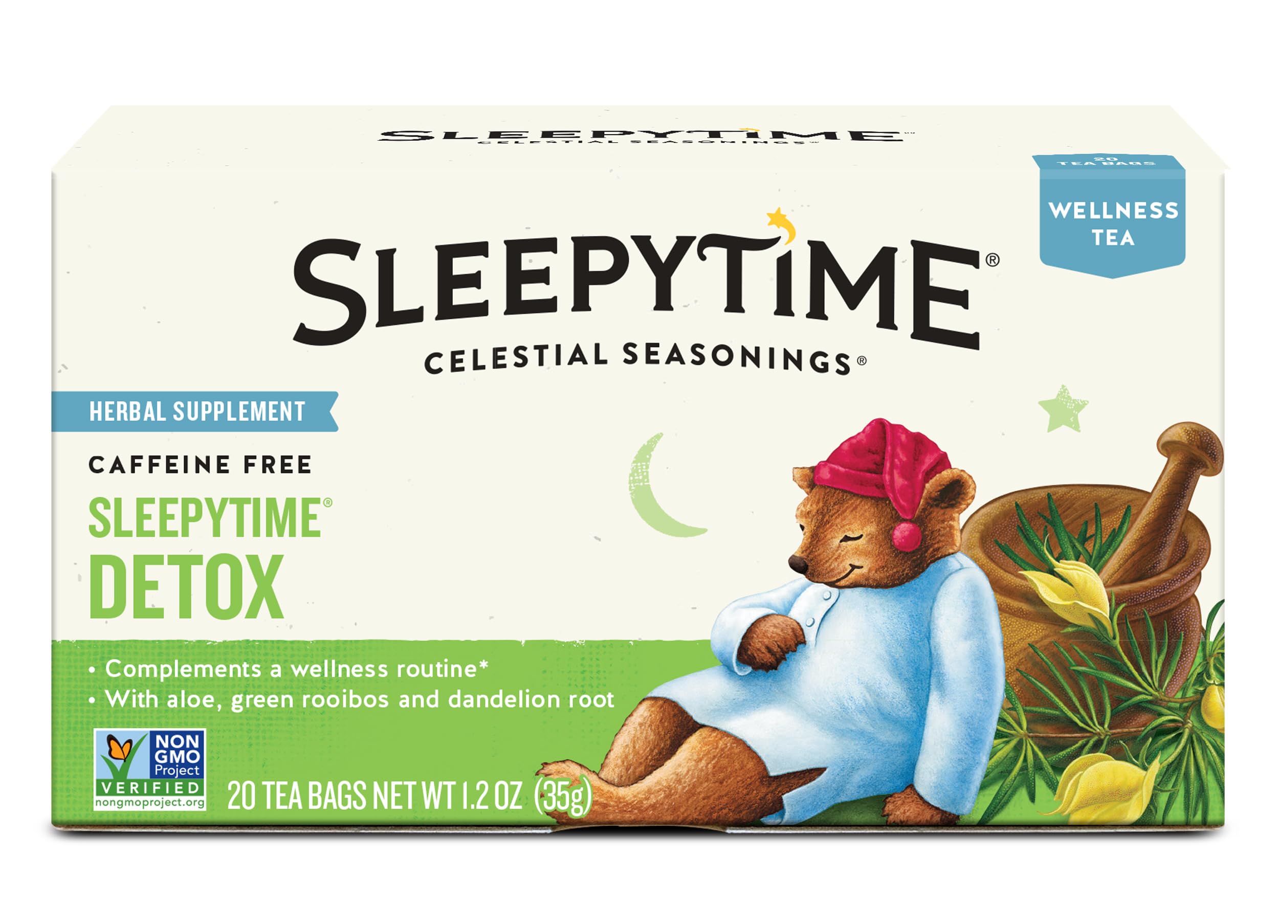 Celestial Seasonings Sleepytime Wellness Detox Tea, Caffeine Free, 20 Tea Bags Box