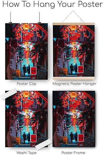 Miniatura 5 de Póster japonés impreso  Obra de arte de ciudad nocturna en rollo de lienzo  Arte de Tokio animé para pared  Póster de decoración de pared de ciudad