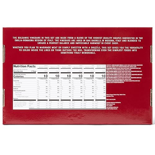 Miniatura 2 de Thoughtfully Gourmet, juego de regalo de vinagre balsámico, los sabores incluyen higo, chile, ajo y más, certificado IGP, fabricado en Módena,