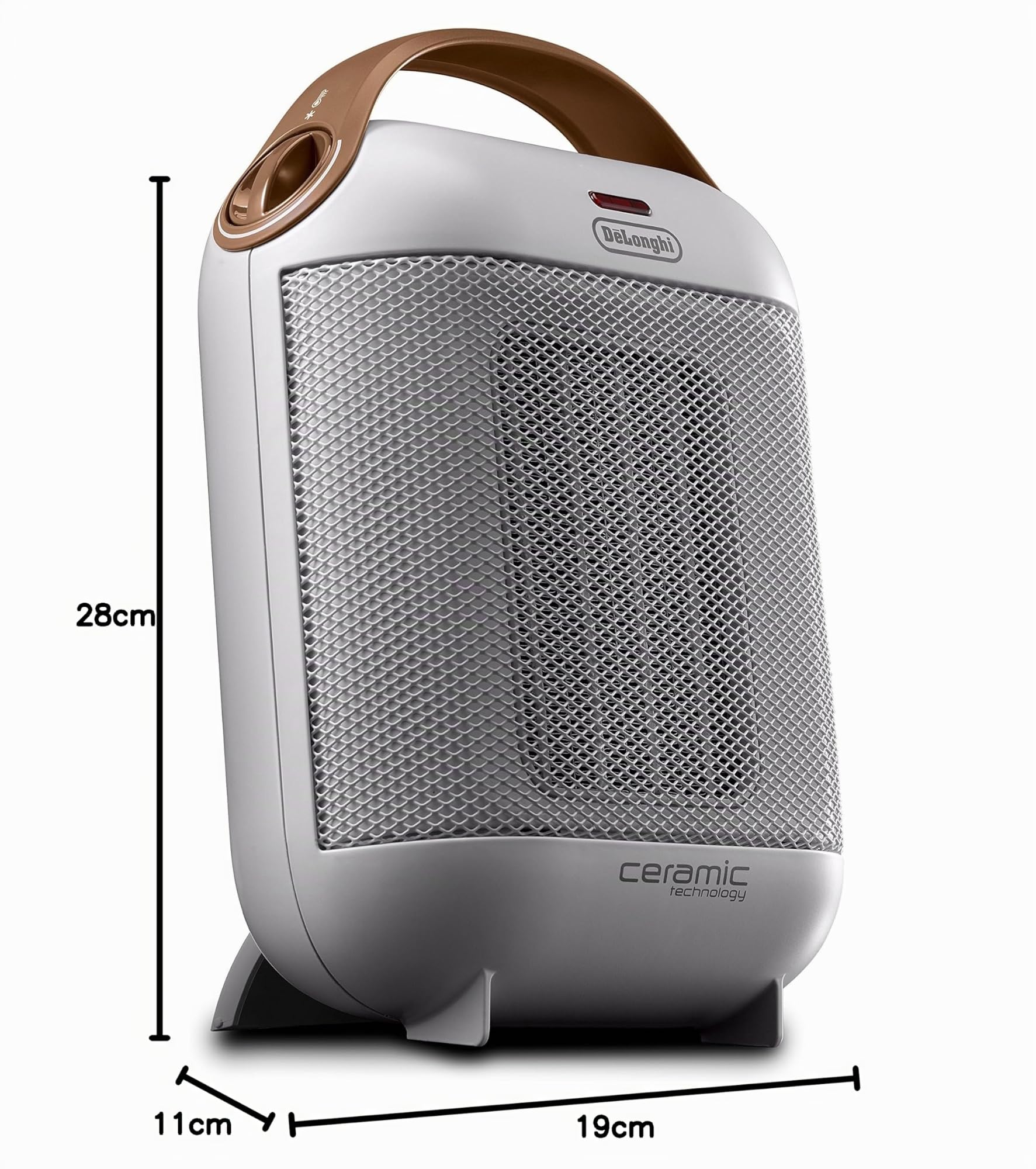 De'Longhi HFX30C18.IW Keramikheizer 1800W Mobiler Heizlüfter 2 Heizstufen Anti-Frost bis 55 m³ Weiß