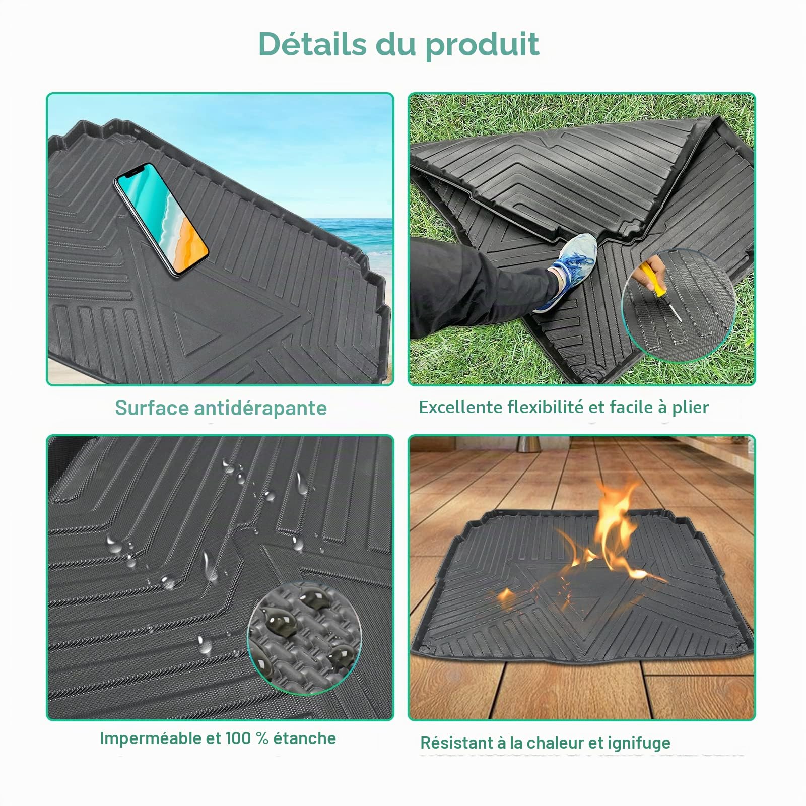 GAFAT Peugeot 3008 II 2016-2023 2024 Tapis de Coffre, Peugeot 3008 2023 Tapis de Coffre Tapis à Bord Haut TPE Original Scanner 3D, Peugeot 3008 Accessoires (Plancher de Chargement Supérieur)