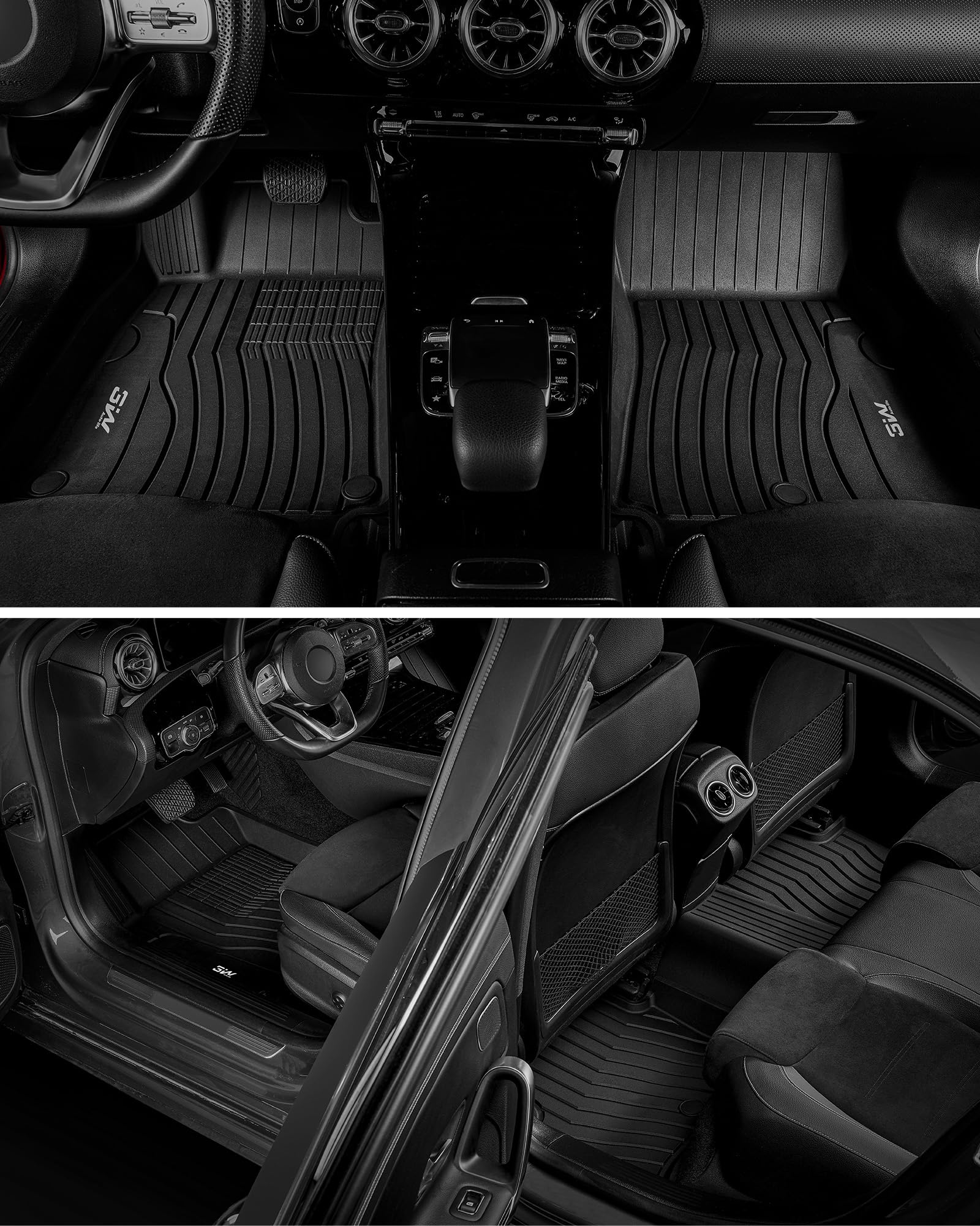 3W Floor Mats for Mercedes Benz CLA 250 2020-2026 GLA 250 2021-2026 TPE All Weather Custom Fit Floor — view 3