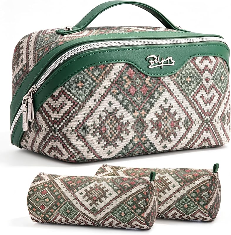 Necessaire de maquiagem modular BOYATU com 3 peças, cor 13-Lotus Leaf Green