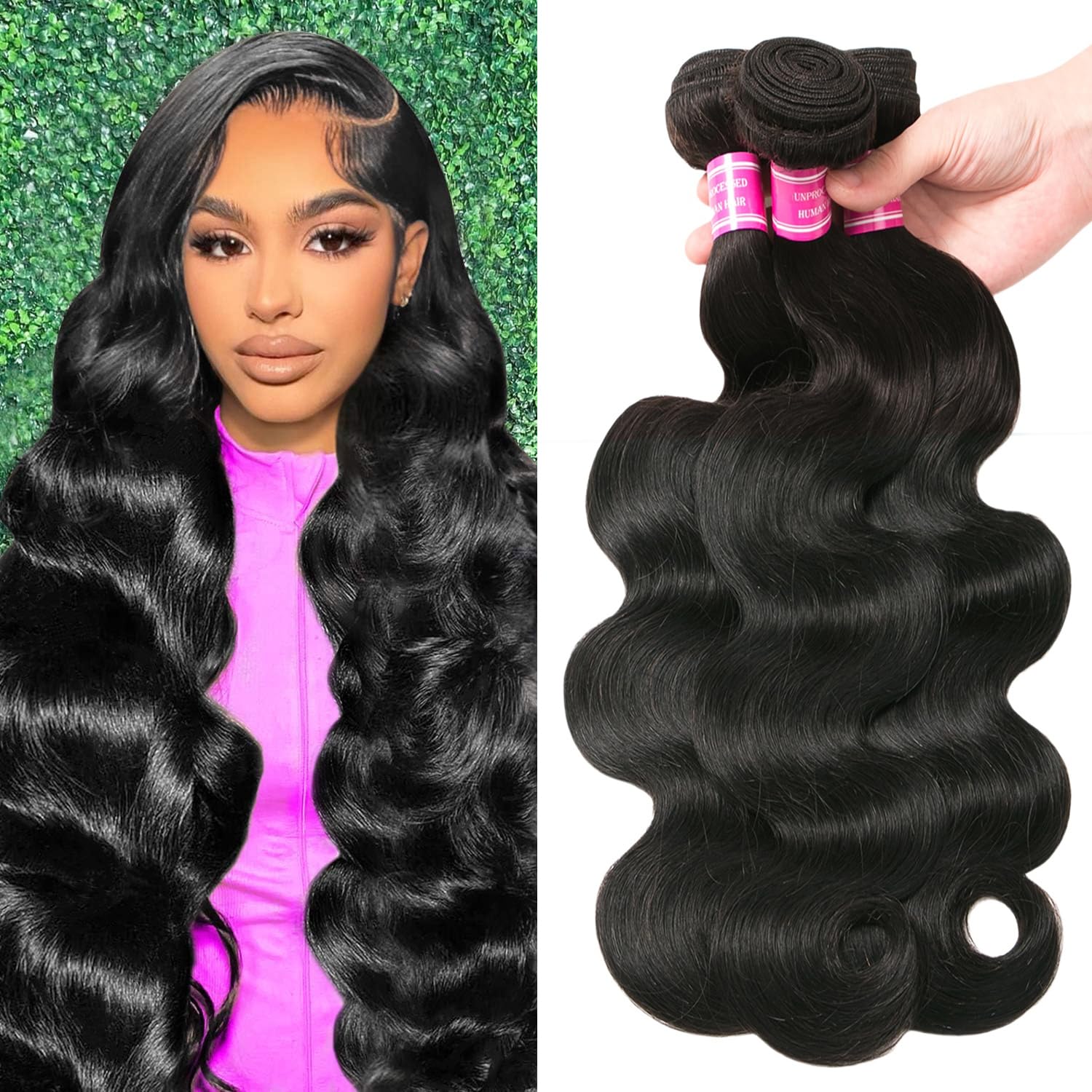 3 Brazilian Bundles Human Hair Body Wave Bundles 12a 100% Unprocessed Virgin Hair Bundle Deals Human Hair Weave Bundle Human Hair Extensions For Woman