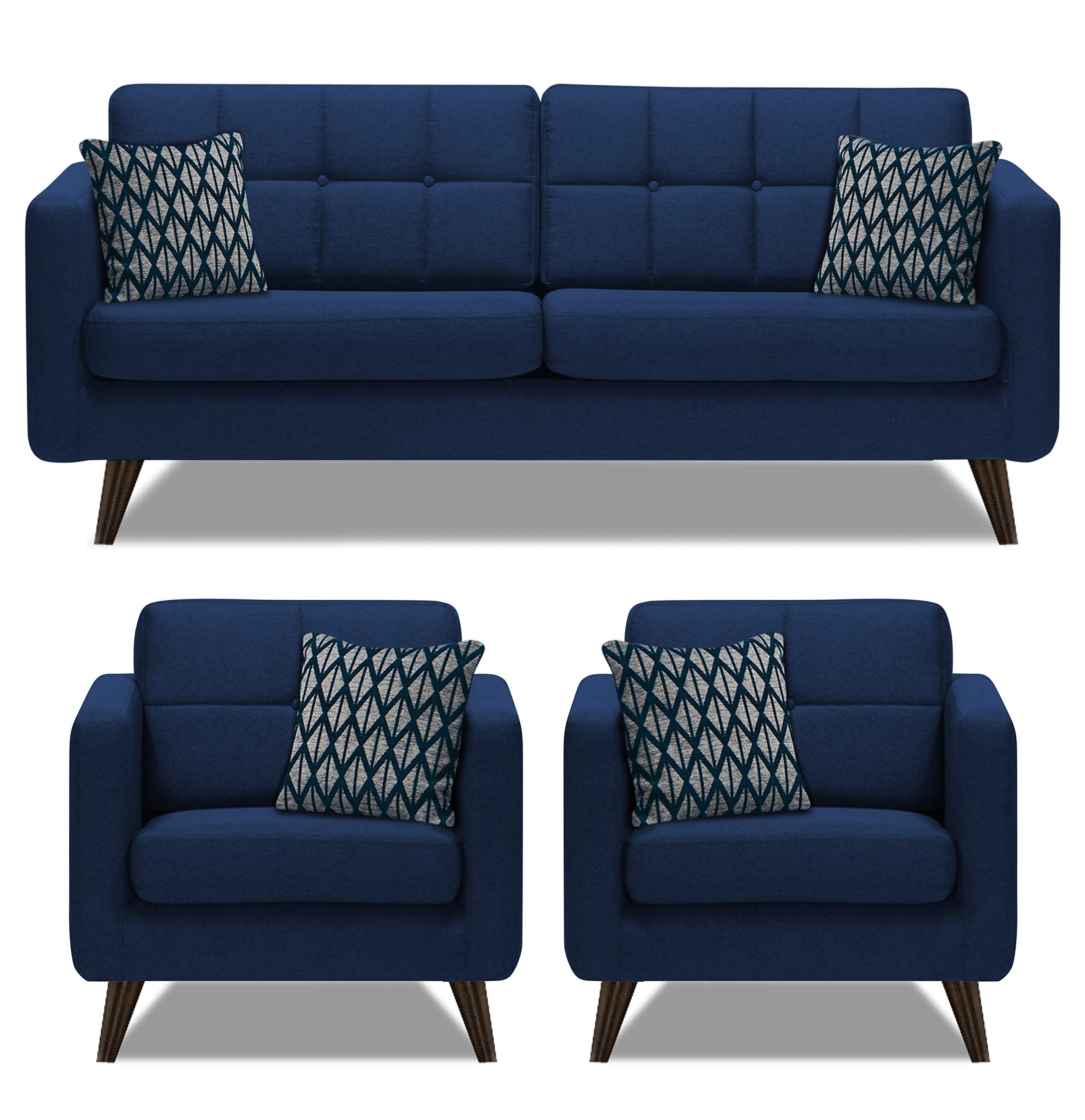 Sofa Architect Wood Chilly 5- to 6-Person Sofa 3-1-1 Fabric Sofa Set (Blue)-image-19
