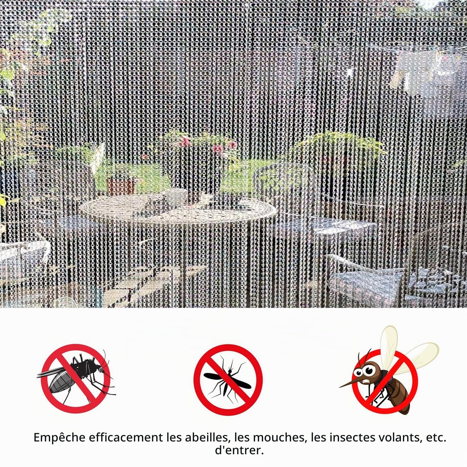 Store à Enrouleur en Aluminium 90 × 200 cm, Anti-Mouches et Anti-Insectes, pour Portes et fenêtres, décoration d'intérieur, Couleur Argent