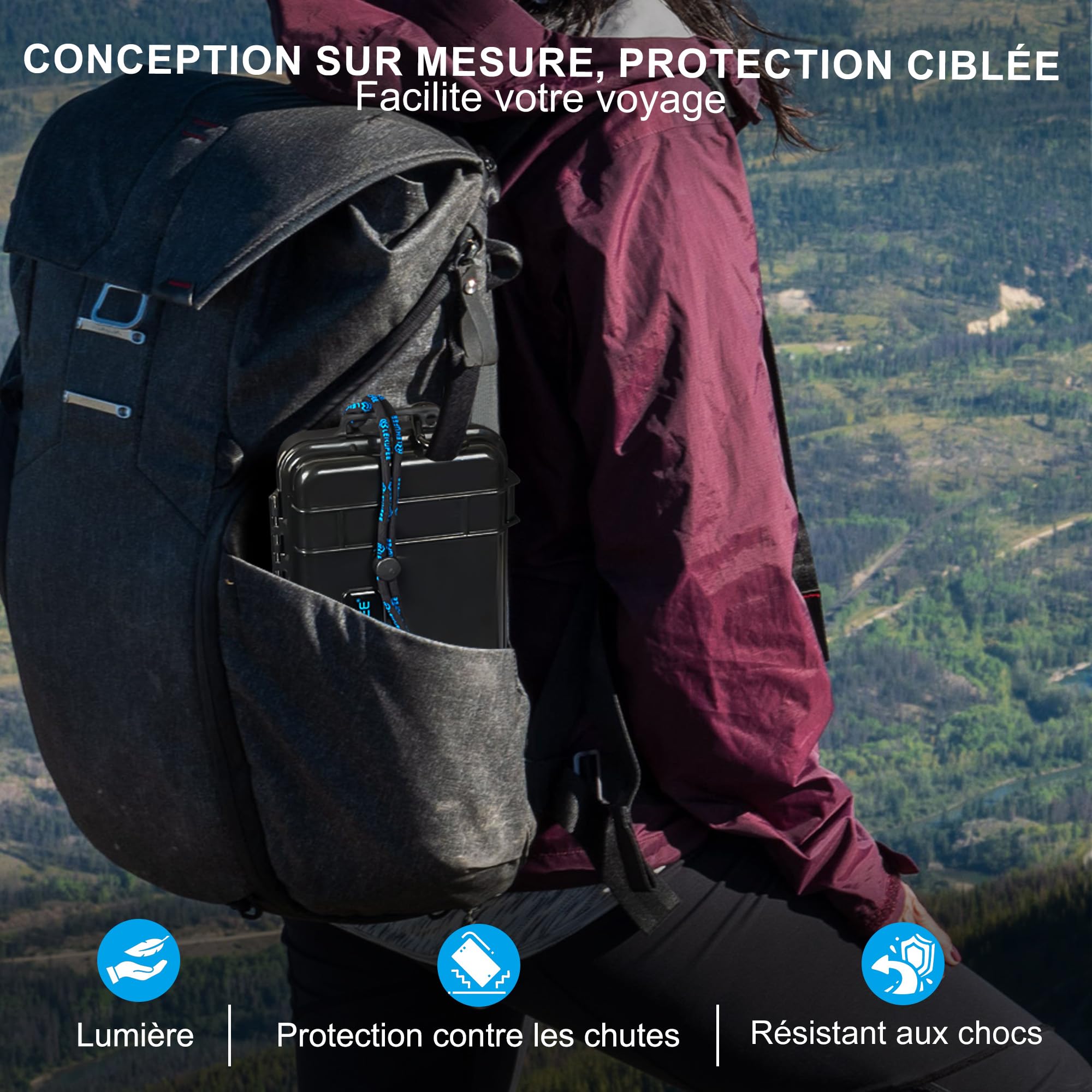LEKUFEE Étui Rigide étanche de Voyage pour Insta360 Flow 2 Pro, AI Tracker, Spotlight et Autres Accessoires (Uniquement l'étui)