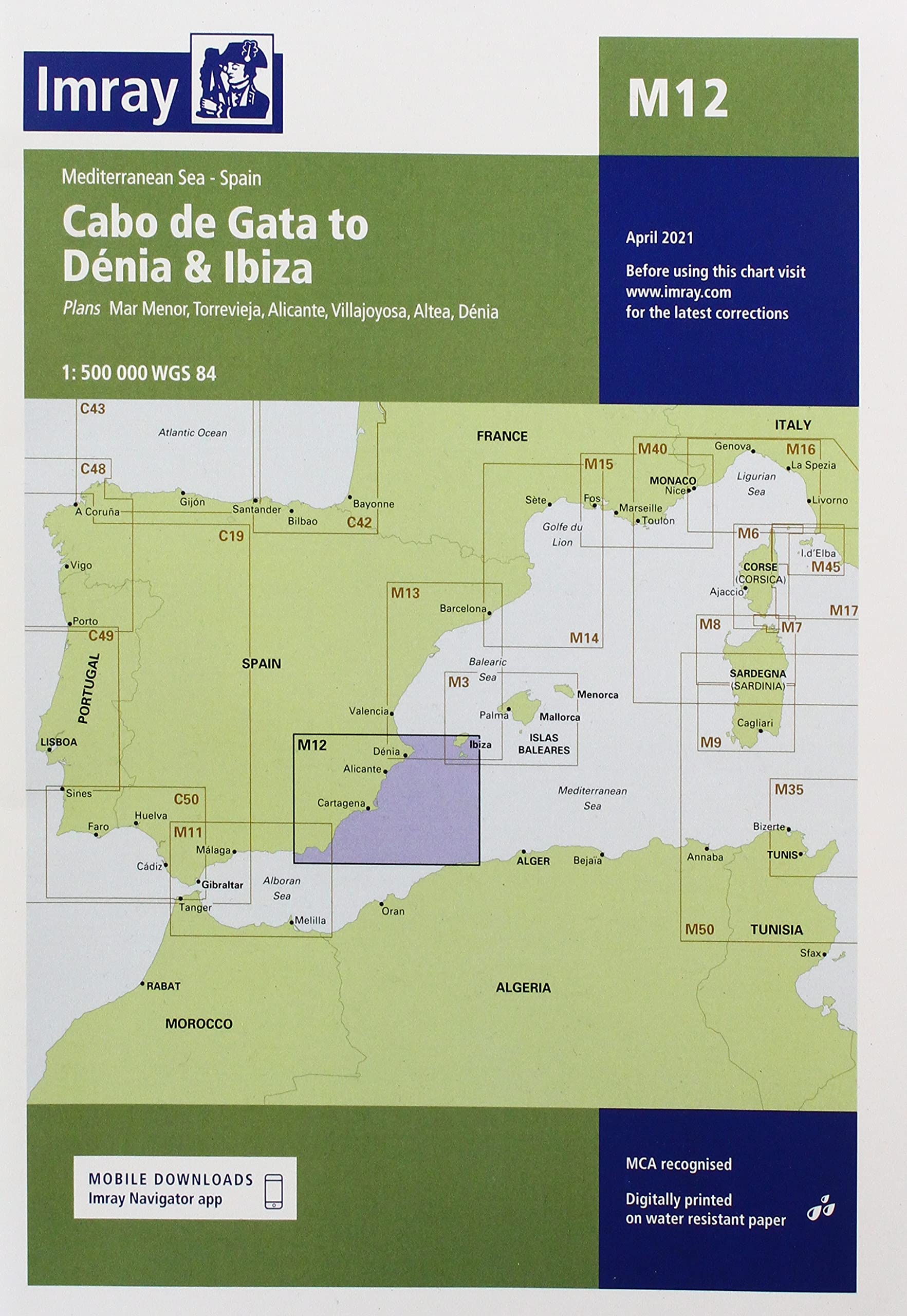 Imray Chart M12: Cabo de Gata to Denia and Ibiza