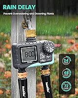 Vista 8 de RAINPOINT Temporizador de aspersor de 2 salidas, temporizador de agua para manguera de jardín, para riego de patio al aire libre, controlador