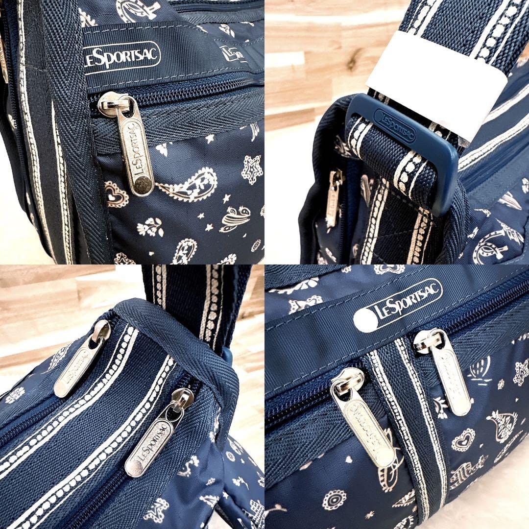 LeSportsac ネイビー ペイズリー ショルダーバッグ Amazon.co.jp: ポーチ付きレスポートサックペイズリー 総柄