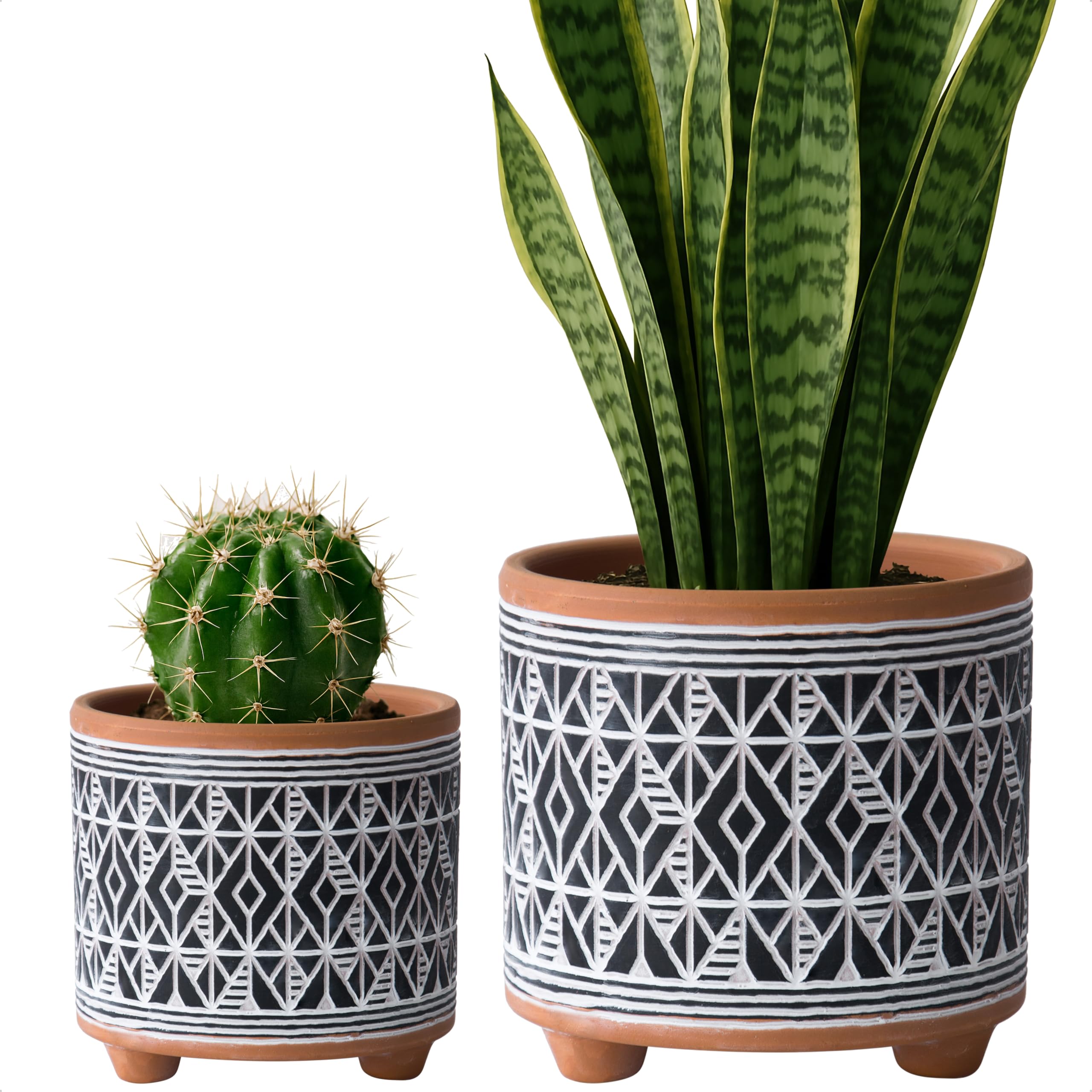 Amazon.com : D'vine Dev Set of 2 Terracotta Planter Pots, 4