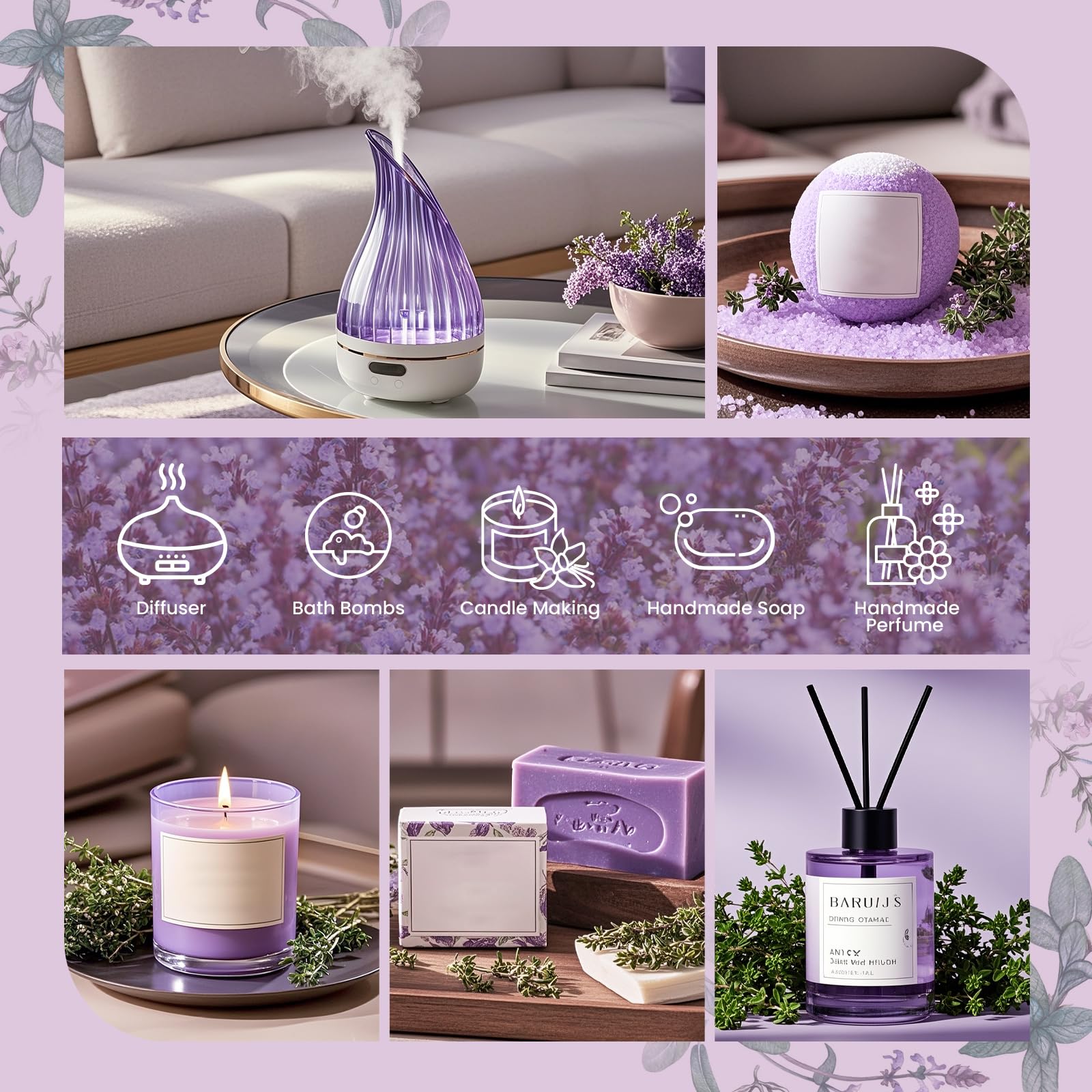 Hanolly Olejek Eteryczny Z Tymianku 100 ml, Naturalny Olejek Tymiankowy, Odpowiedni Do Dyfuzorów Aromaterapeutycznych, Produktów Do Pielęgnacji Skóry I Świec Zapachowych.