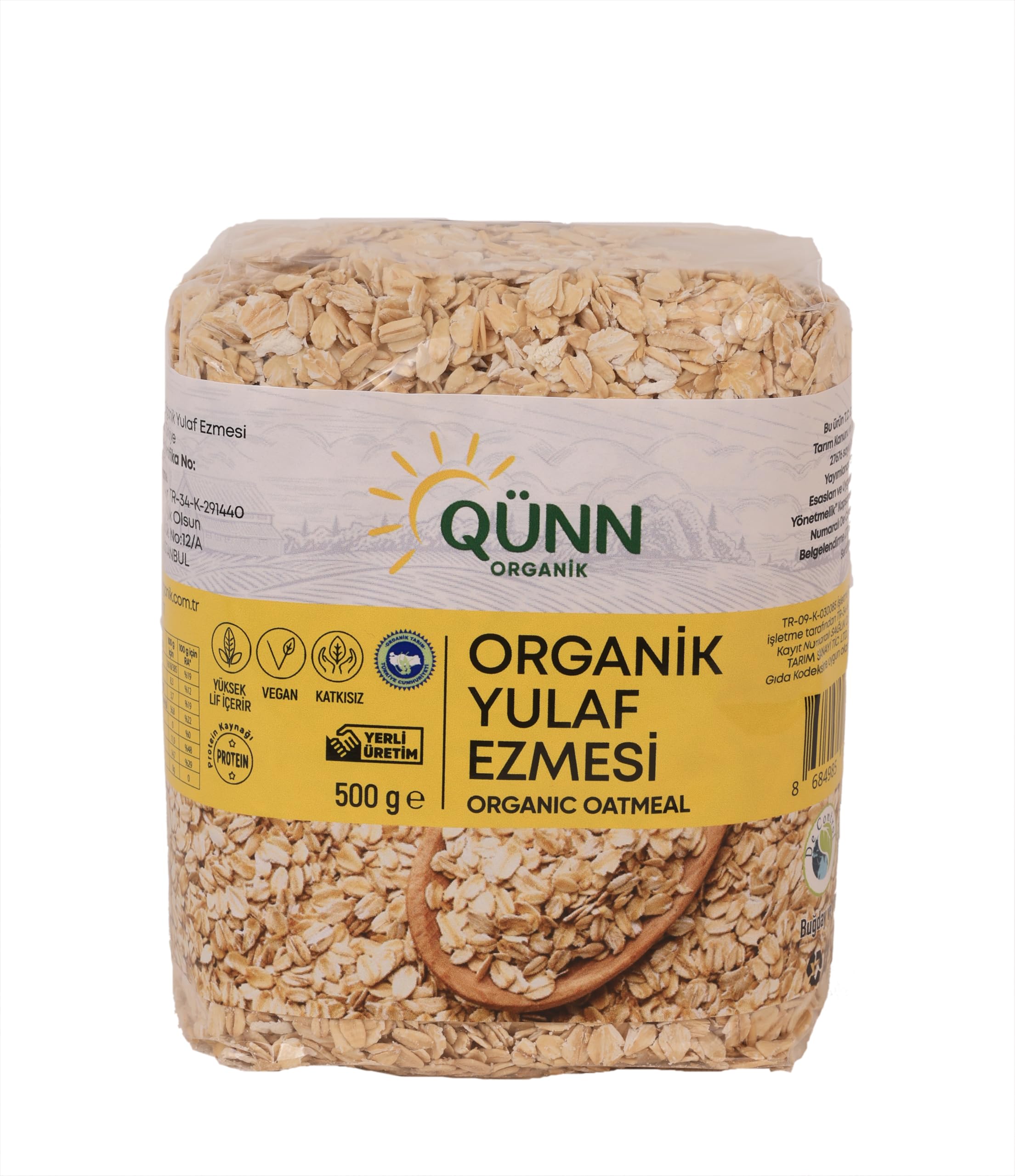 QÜNN Organik Yulaf Ezmesi