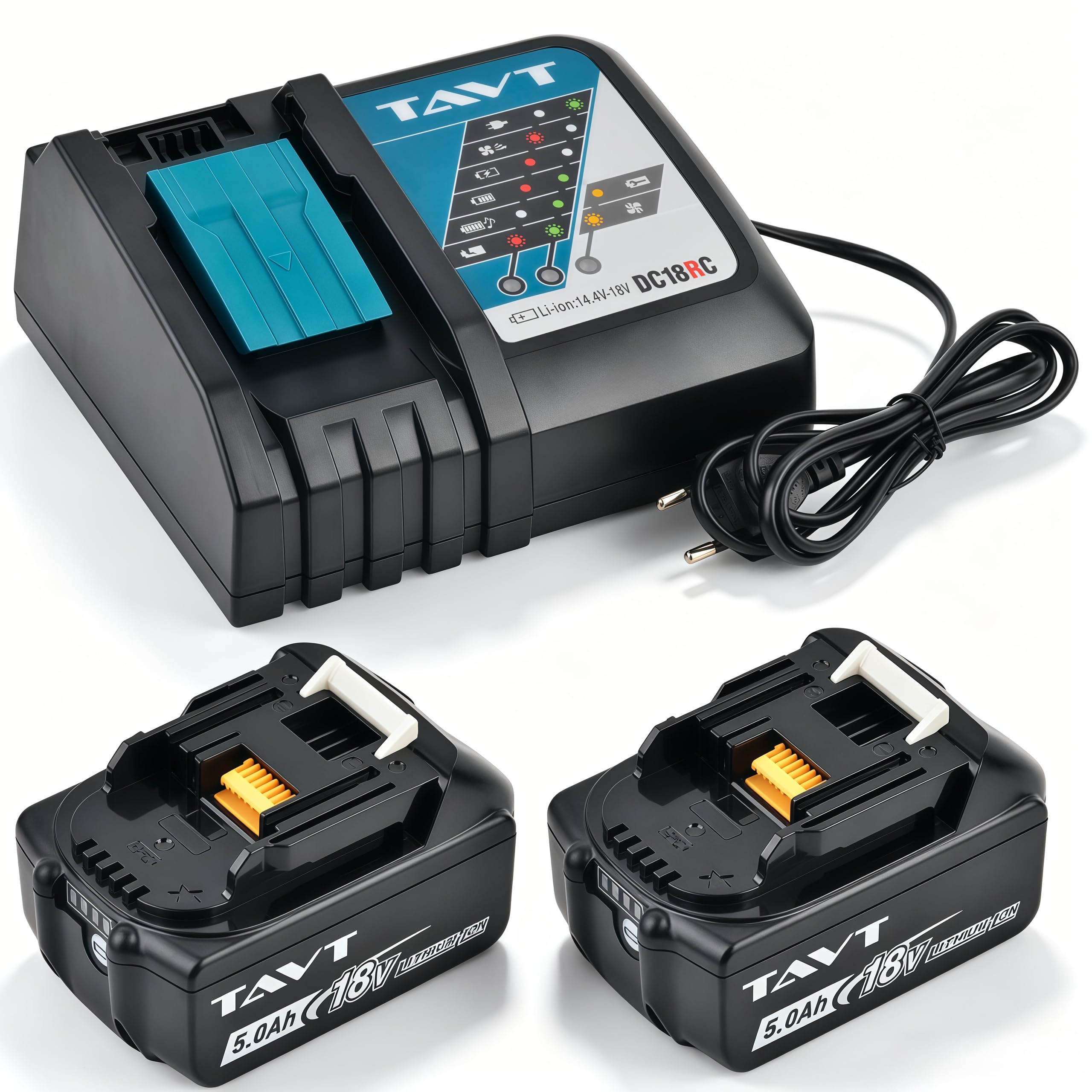 2szt. BL1850 Akumulator i ładowarka DC18RC do baterii Makita 18V BL1840 BL1860 BL1820 BL1830 BL1850B