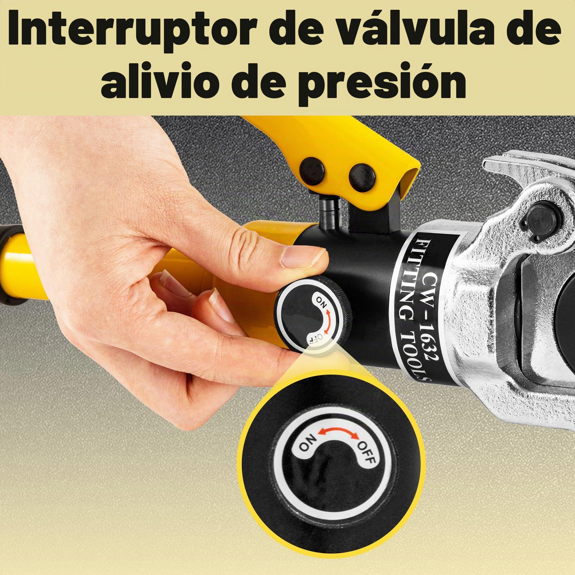 CGOLDENWALL Alicates Prensadores Tuberías Multicapa con Matrices TH16-32 | 4 Matrices TH Intercambiables, Cabeza De Prensado Giratoria 360° – Para Tuberías Pex, Pb y Aluminio-Plástico