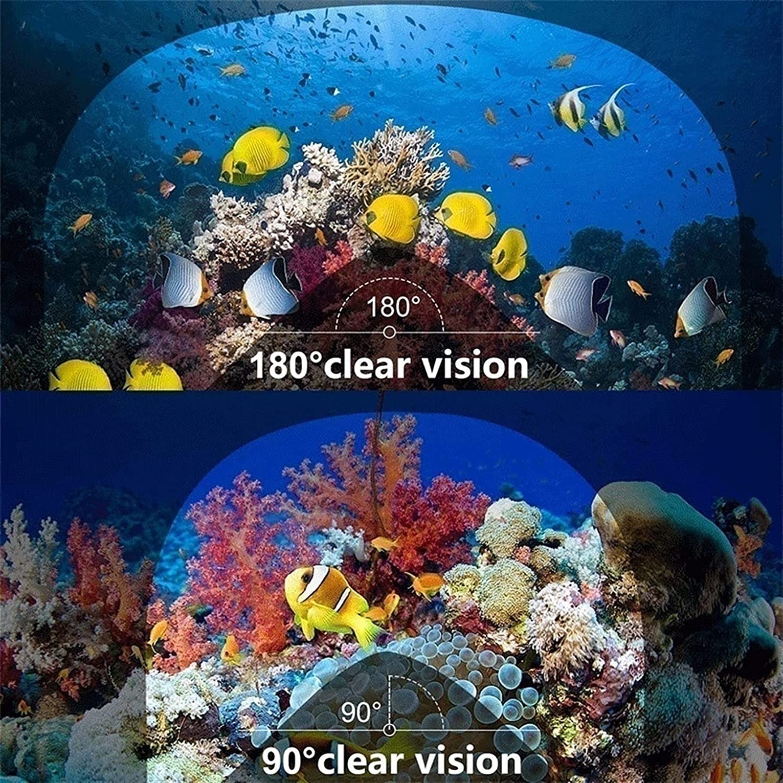 Maschera integrale da snorkeling, occhiali da sub impermeabili antiappannamento con attacco per fotocamera per adulti, sistema di respirazione ad acqua anti-infiltrazione con parte superiore asciutta
