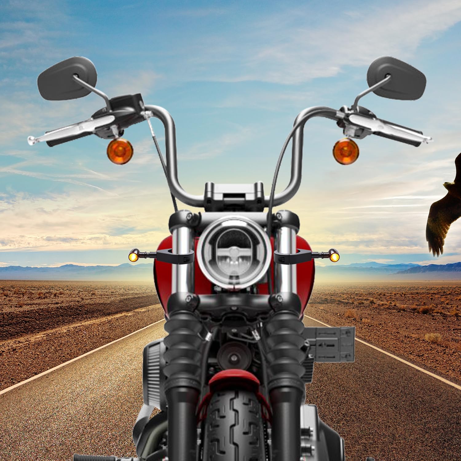 HARLEY DAVIDSON ウインカー Amazon.com: FACAILAHA Universal Motorcycle Front Fork Mounting LED