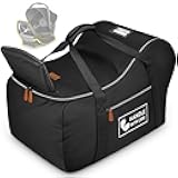 YOREPEK Car Seat Travel Bag Fits Infant Carseat with Anti-Rebound Bar Base, Padded Carseat Bags for Air Travel, Car Seat Airplane Cover with Side Pocket for Baby Essentials, Black