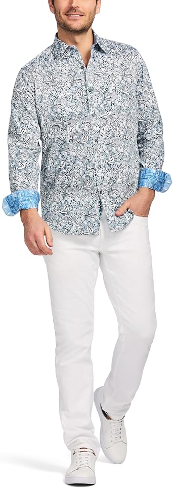 Robert Graham Mens Long Sleeve Patterned Button Down Shirt