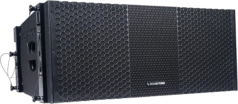 Sound Town ZETHUS 4 x Dual 10 Line Array Loudspeaker System with Titanium Compression Drivers, Full Range/Bi-amp Switchable, Flying Bracket Included, Live Sound, Church and School (ZETHUS-210BX4)