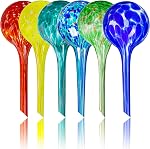 Plant Watering Globes Set of 6 - Small Multicolored Automatic Plant Watering Devices Glass Bulbs - Plant Waterer for Daily Use, Indoor & Outdoor