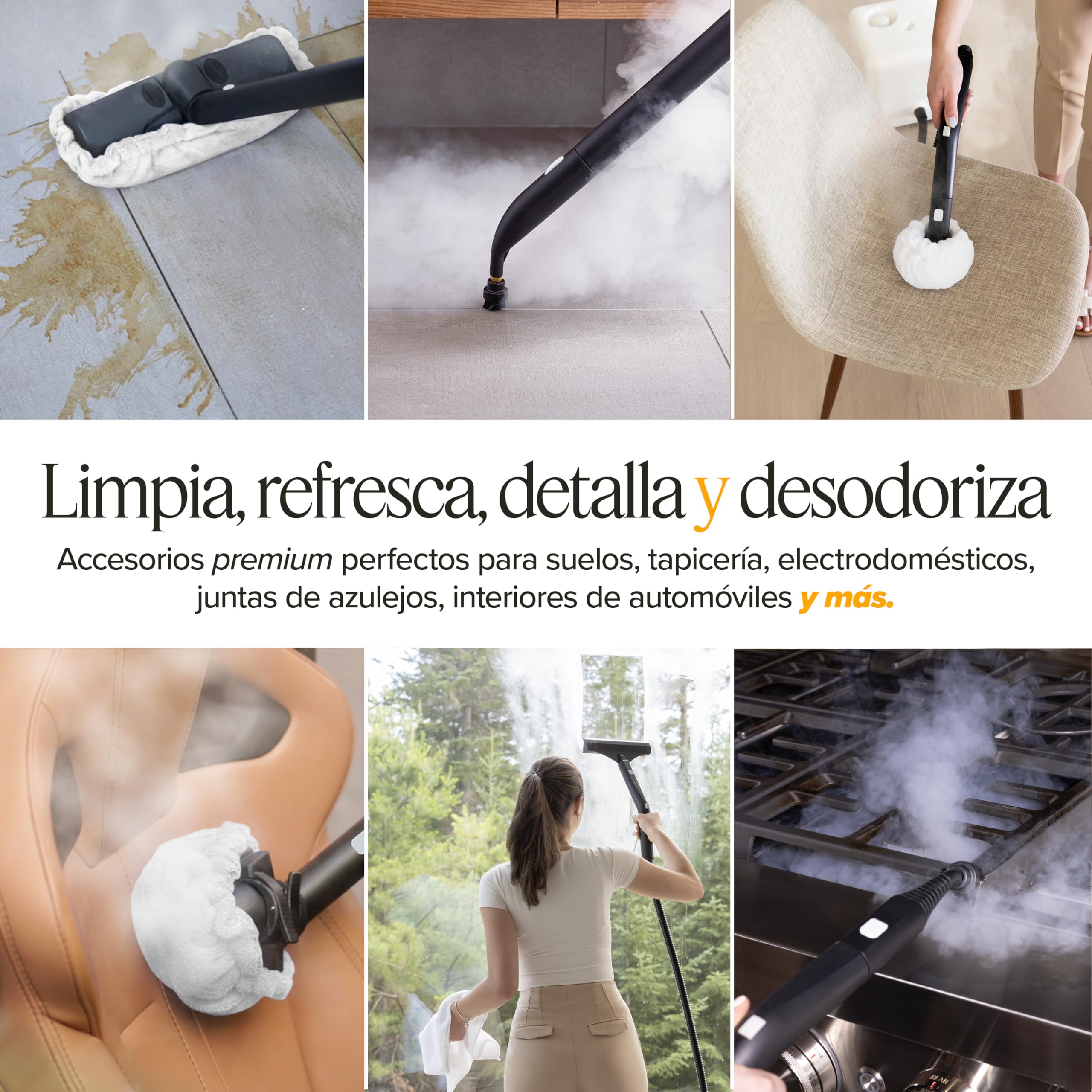 Dupray Paquete de Limpieza a Vapor, Kit de 24 Accesorios para Limpiadores a Vapor Dupray Ideal para suelos, azulejos, tapicería, cocinas y baños