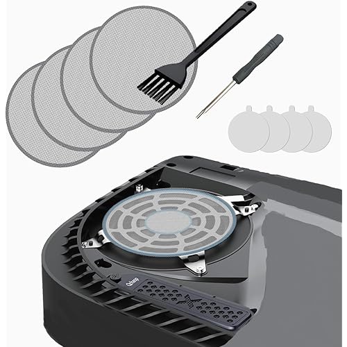 PS5 dust Cover Set,High-Density Mesh Kit with Cleaning Brush,Heatsink Barrier,for Slim Accessories Compatible with PlayStation 5 Digital