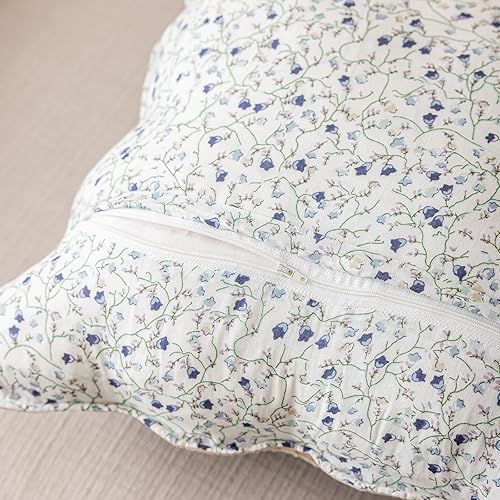 Miniatura 6 de vctops Juego de 2 fundas de almohada acolchadas 100% de algodón estilo bohemio, de 18 x 18 pulgadas, fundas de cojín decorativas, diseño de retazos