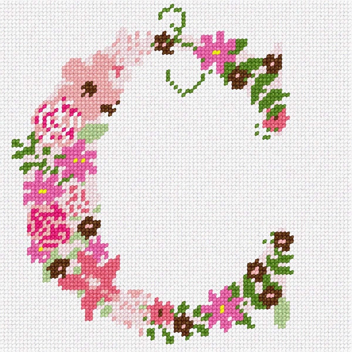 Pepita Needlepoint Canvas: The Letter C Flowering, 10 x 10