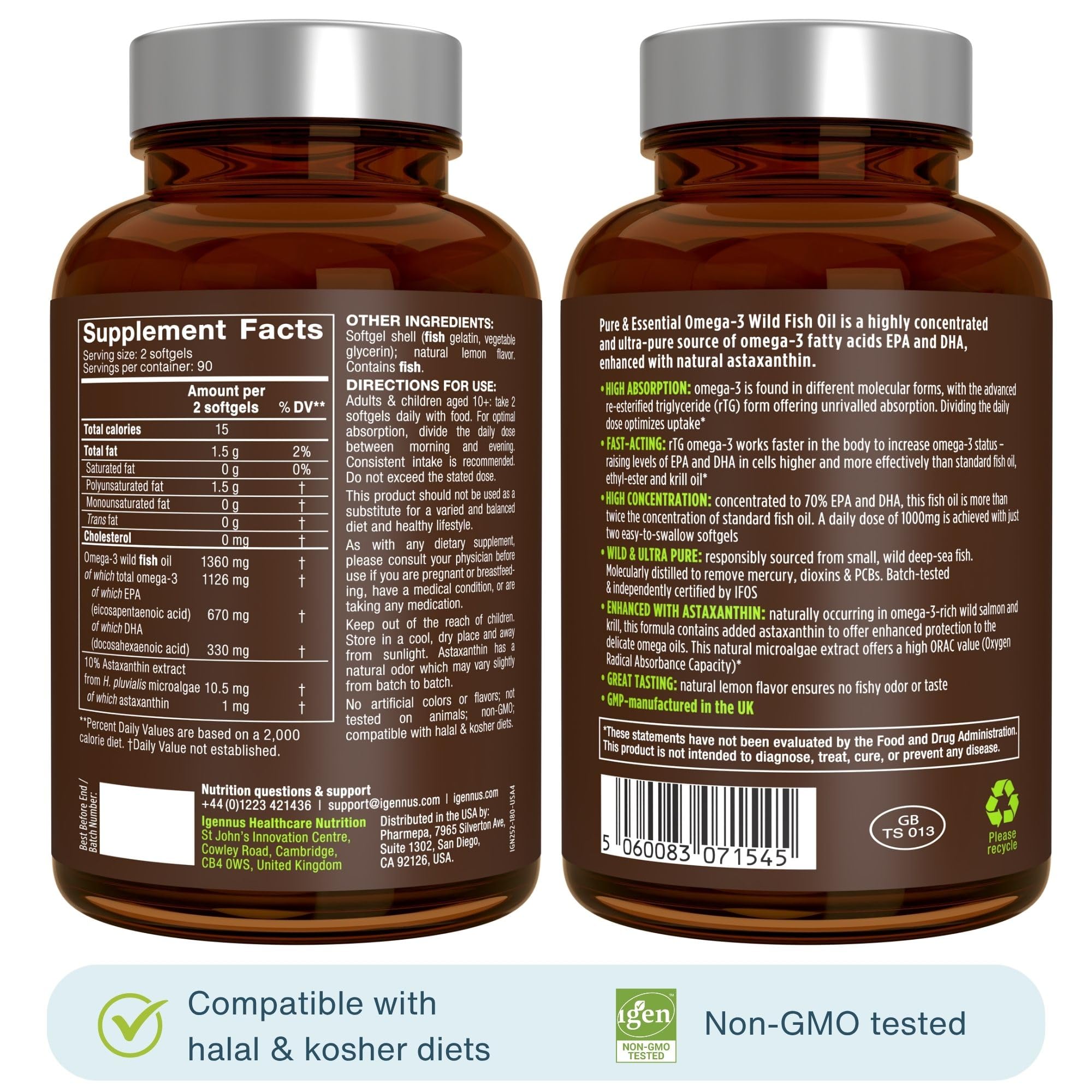 Igennus Ultra Pure Omega 3 rTG IFOS-Certified Triglyceride Wild Fish Oil — Amazon image 6