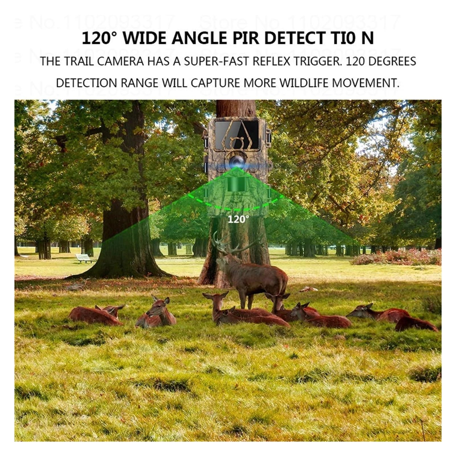 Cámara Vida Silvestre Cámaras De Rastreo 60MP 8K Bluetooth Compatible con Aplicación For Caza Animales Al Aire Libre Visión Nocturna Infrarroja Y Monitoreo Vida Silvestre PR801W(128G Card)