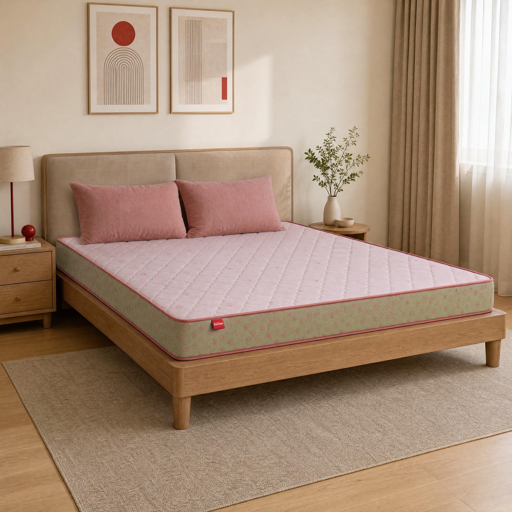 Kurlon Ortho Natural Grid Mattress | King Size 78x72x8 Inches | Firm Natural Smart Grid Coir | Naturally Breathable Coir | Orthopedic Back Support | Support that Adapts to You | 10 Years Warranty