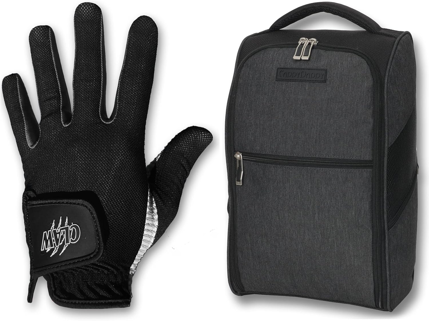 CaddyDaddy Claw Golf Glove for Men & Premium Golf Shoe Bag