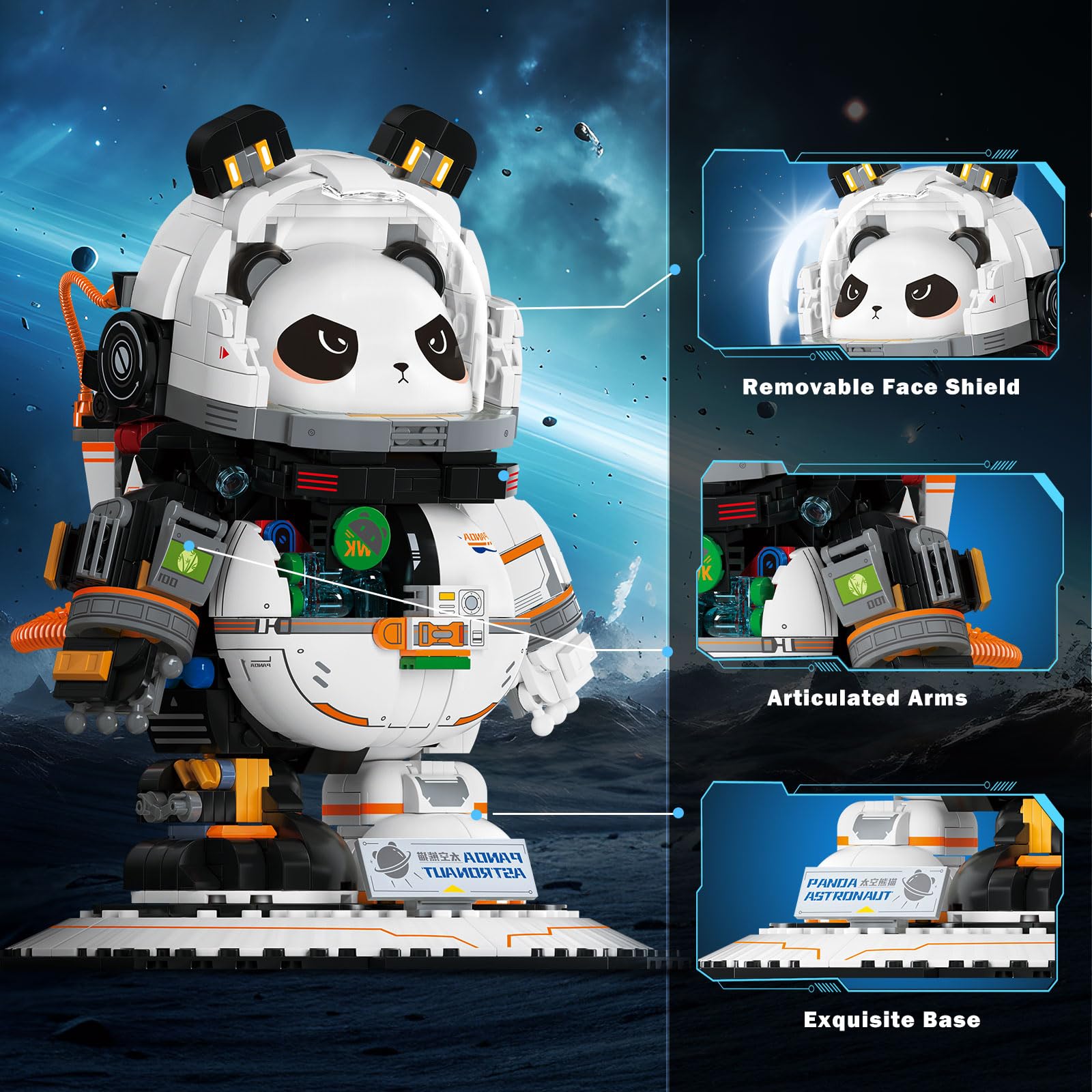 Amazon.com: NUTCRACKER Space Panda Astronaut Building Blocks Kits