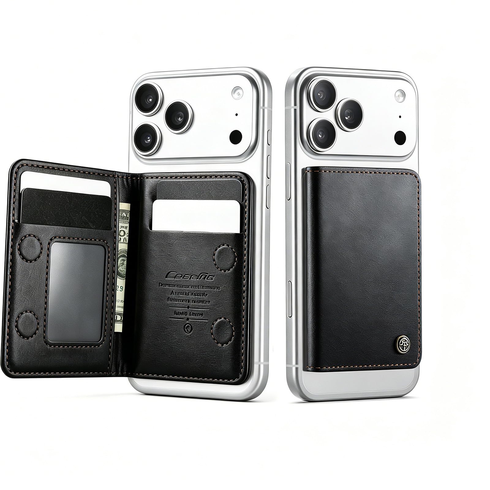 Magnetic Wallet for iPhone, Detachable Magnetic Card Holder Compatible with MagSafe, RFID Blocking Phone Wallet with Kickstand for iPhone 17/16/15/14/13/12 Series, Black-image-20