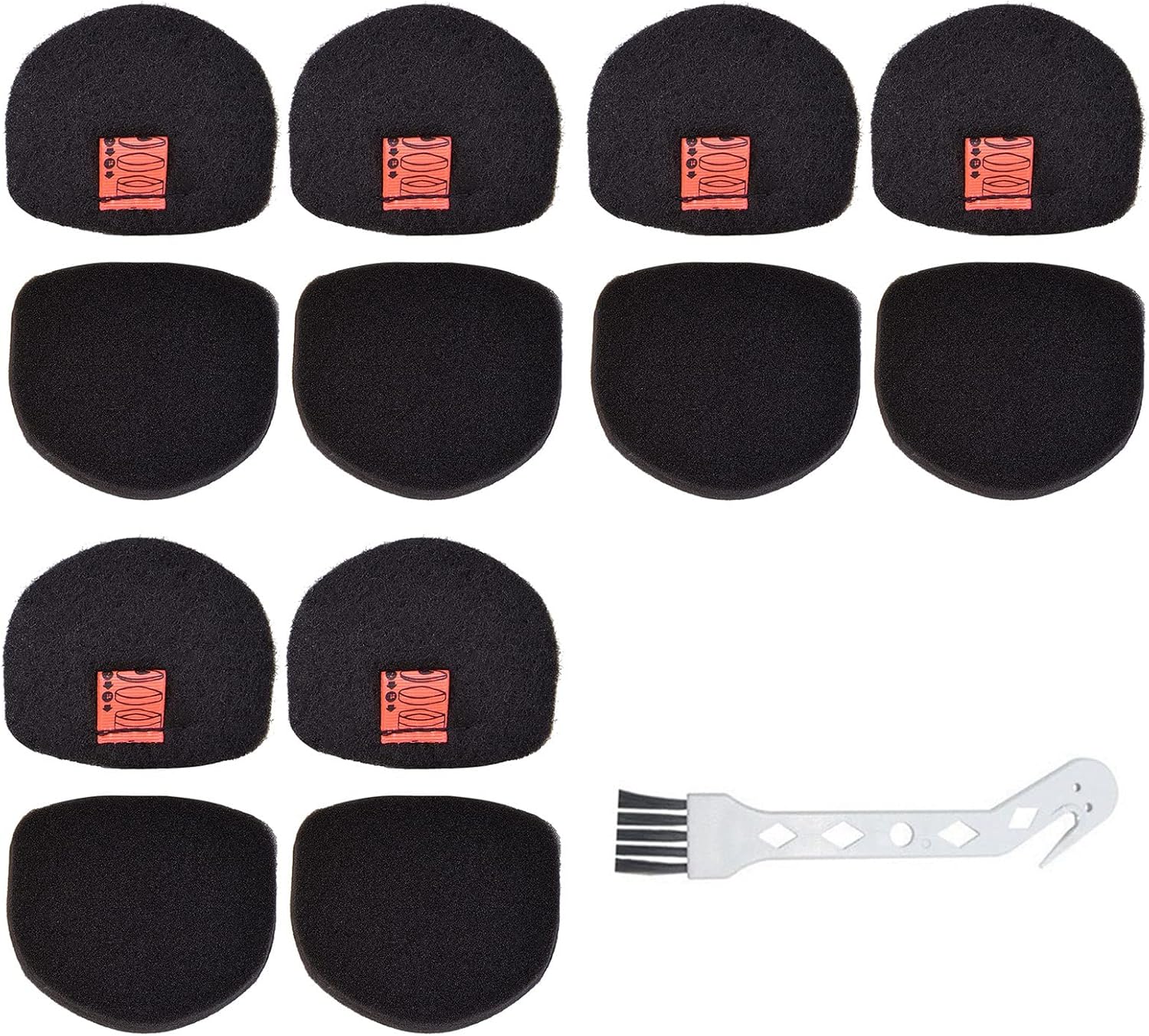 VideoPUP Replacement 6pcs Foam Felt Filter Kit Compatible with Shark UltraCyclone Pro Cordless Handheld Vacuum CH901 CH950 CH951 CH951C CH900WM with 1pc Brush, Replace XFTRCH900