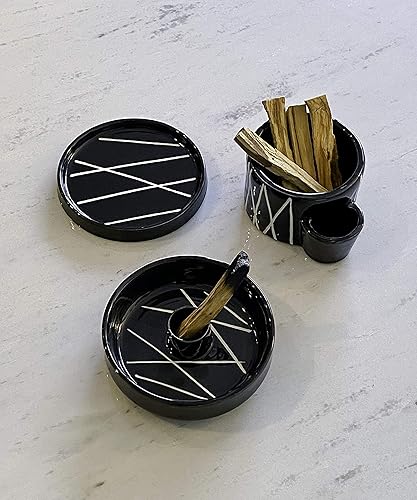 Miniatura 7 de Bursera Cuenco de cerámica de ónix, árbol plantado con cada pedido, cuenco para quemaduras para salvia, madera de Palo Santo, forma para velas,