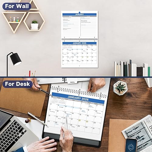 Miniatura 8 de Dunwell Calendario de carpeta de 8.5 x 11 pulgadas 2026, uso de enero a diciembre de 2026, 3 agujeros perforados, se adapta a cuadernos de 3